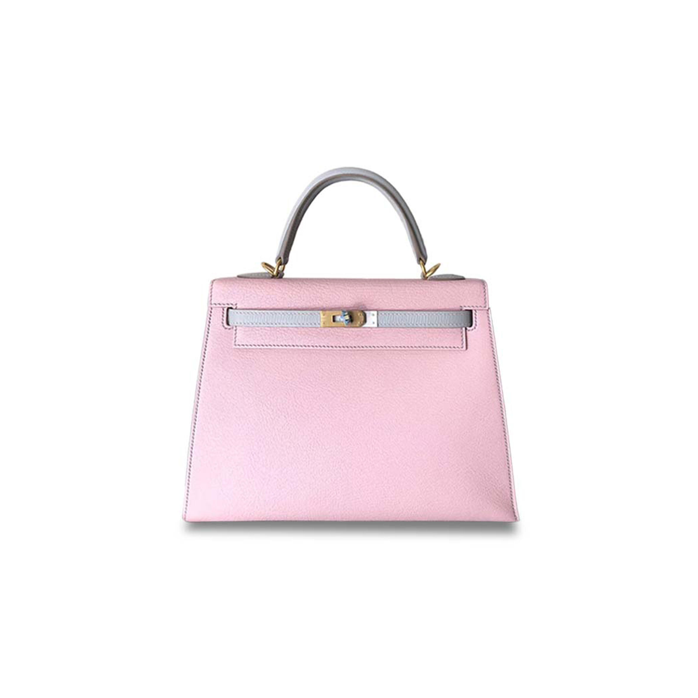 H**me5 KELLY 25 CHEVRE MYSORE 3Q ROSE SAKURA CK80 GRIS PERLE (25*17*7cm) Master Quality